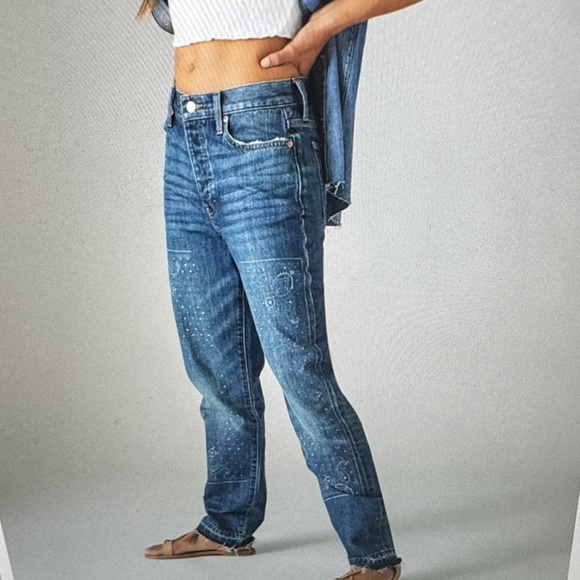 Lucky Brand Denim Paisley high Rise Drew Mom size 12 - Picture 5 of 7